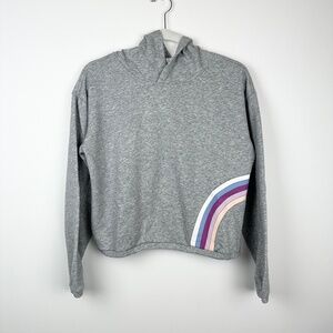 Old Navy Kids Heathered Gray Rainbow Fleece Lined Hoodie XL (14)